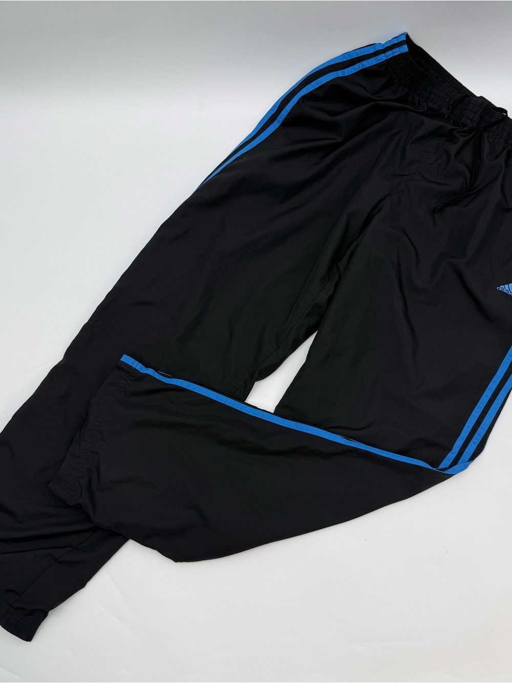 adidas Black Sweatpants with Blue Side Stripes